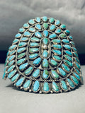 Towering Vintage Native American Navajo Rex Tso Turquoise Sterling Silver Bracelet Cuff-Nativo Arts