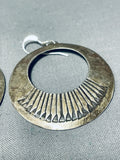 Incredible Vintage Native American Navajo Sterling Silver Dangle Earrings-Nativo Arts