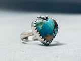Turquoise Heart Vintage Southwest Sterling Silver Ring-Nativo Arts
