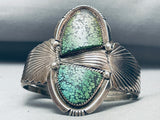 One Of Craziest Vintage Native American Navajo Green Turquoise Sterling Silver Bracelet-Nativo Arts