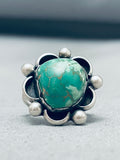 Charming Vintage Native American Navajo Carico Lake Turquoise Sterling Silver Ring-Nativo Arts