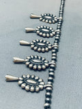 Womens Authentic Vintage Native American Navajo Sterling Silver Squash Blossom Necklace-Nativo Arts