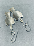 Fascinating Vintage Native American Navajo Turquoise Sterling Silver Earrinigs-Nativo Arts