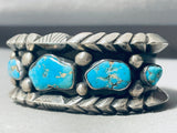 Ramon Platero Important Vintage Native American Navajo Turquoise Sterling Silver Bracelet-Nativo Arts