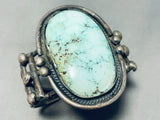 One Of Best Early Carico Lake Turquoise Vintage Native American Navajo Sterling Silver Bracelet-Nativo Arts