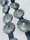Very Old Wylie Family Vintage Native American Navajo Turquoise Sterling Silver Concho Belt-Nativo Arts