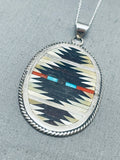 Outstanding Vintage Native American Zuni C.dishta Turquoise Sterling Silver Necklace Signed-Nativo Arts