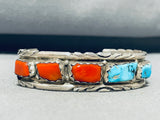 Wonderful Vintage Native American Zuni Morenci Turquoise Sterling Silver Signed Bracelet-Nativo Arts