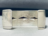 Awesome Vintage Signed Native American Navajo Sterling Silver Repousse Bracelet-Nativo Arts