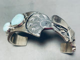Dry Creek Turquoise!! Vintage Native American Navajo Kokopelli Sterling Silver Bracelet-Nativo Arts