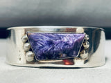 Gorgy!! Vintage Native American Navajo Charoite Sterlin Silver Bracelet Cuff-Nativo Arts