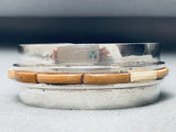 Very Unique Vintage Southwest Sterling Silver Inlay Wood Bracelet-Nativo Arts