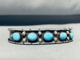 Superior Vintage Native American Hopi Sleeping Beauty Turquoise Sterling Silver Bracelet-Nativo Arts