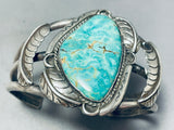 Gasp! Vintage Navajo Royston Turquoise Sterling Silver Leaf Bracelet-Nativo Arts