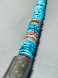 Outstanding Vintage Native American Navajo Turquoise Shell Sterling Silver Tube Necklace-Nativo Arts