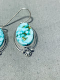 Classic Vintage Native American Navajo Carico Lake Turquoise Sterling Silver Earrings-Nativo Arts