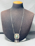 One Of The Finest Vintage Native American Navajo Carico Lake Turquoise Sterling Silver Necklace-Nativo Arts
