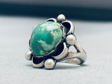 Charming Vintage Native American Navajo Carico Lake Turquoise Sterling Silver Ring-Nativo Arts