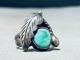 Superior Vintage Native American Navajo Carico Lake Turquoise Sterling Silver Ring-Nativo Arts