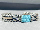 Native American Important Dave Reeves Rare Turquoise Mine Vintage Sterling Silver Bracelet-Nativo Arts