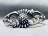 Detailed Hand Repoussed Vintage Native American Navajo Sterling Silver Bracelet-Nativo Arts