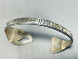 Billy J Wilson Vintage Native American Navajo Hand Tooled Sterling Silver Bracelet-Nativo Arts