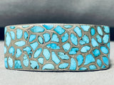 6.5 Inch Wrist Vintage Zuni Turquoise Sterling Silver Bracelet Wow!-Nativo Arts