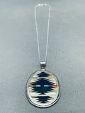 Outstanding Vintage Native American Zuni C.dishta Turquoise Sterling Silver Necklace Signed-Nativo Arts