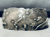 Stars Of The Sky Vintage Hand Tooled Sterling Silver Bracelet Cuff-Nativo Arts