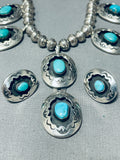 Rare Carviso Family Vintage Native American Navajo Turquoise Sterling Silver Necklace-Nativo Arts