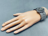Bern Chavez Vintage Navajo Royston Turquoise Sterling Silver Bracelet-Nativo Arts