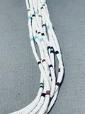 Sensational Vintage Santo Domingo Turquoise Heishi Pipestone 10 Strand Necklace-Nativo Arts