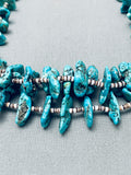 One Of The Best Spiderweb Turquoise Nugget Vintage Native American Navajo Heishi Necklace-Nativo Arts