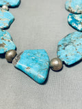 Slabs Of Turquoise!! Vintage Native American Navajo Sterling Silver Necklace Old-Nativo Arts