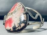 One Of The Best Vintage Native American Navajo Rhodonite Sterling Silver Bracelet-Nativo Arts