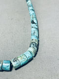 Native American Graduating Heishi Vintage Santo Domingo Turquoise Sterling Silver Necklace-Nativo Arts