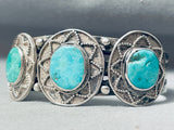 Fascinating Vintage Native American Navajo Sleeping Beauty Turquoise Sterling Silver Bracelet-Nativo Arts