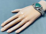 Superior Vintage Native American Navajo Royston Turquoise Sterling Silver Bracelet Old-Nativo Arts