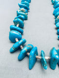 Blue Gem Beauty Vintage Navajo Turquoise Heishi Necklace Old-Nativo Arts