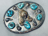 Heavy Vintage 108 Grams Bear Sterling Silver Bear Buckle Old-Nativo Arts
