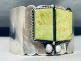 The Best Jim Linkin Vintage Native American Navajo Gaspeite Sterling Silver Bracelet-Nativo Arts