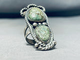 One Of A Kind Vintage Native American Navajo Spiderweb Turquoise Sterling Silver Ring-Nativo Arts