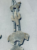 Gasp! Vintage Native American Navajo Animal Sterling Silver Squash Blossom Necklace-Nativo Arts