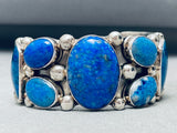 Heavy Rich Martinez Lapis Native American Navajo Sterling Silver Bracelet Cuff-Nativo Arts