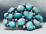 Center Heart Vintage Native American Navajo Turquoise Sterling Silver Bracelet-Nativo Arts