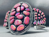 The Most Unique Vintage Native American Navajo Pink Opal Sterling Silver Bracelet-Nativo Arts