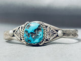 Important Santo Domingo Wayne Aguilar Turquoise Sterling Silver Bracelet-Nativo Arts