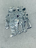 Whimsical Vintage Native American Navajo Sterling Silver Tourists Pin-Nativo Arts