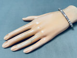 Stunning Vintage Native American Navajo Signed Mel Francis Channel Sterling Silver Bracelet