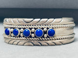 Midnight Lapis Vintage Native American Navajo Sterling Silver Bracelet Cuff-Nativo Arts